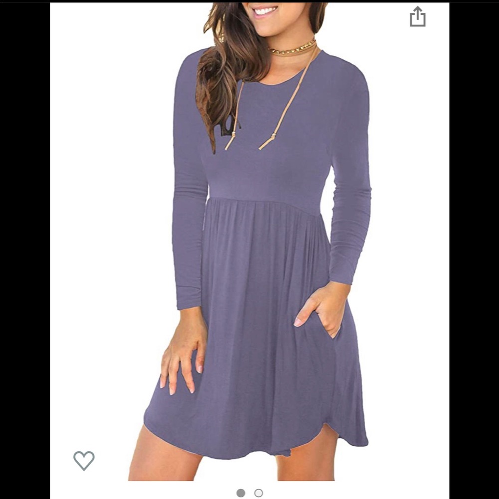 Light Purple Blue Long Sleeve Dress
